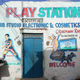 A mural on a shop front shows a PlayStation 3 in Hamarweyne district of Mogadishu, Somalia, June 8, 2017.